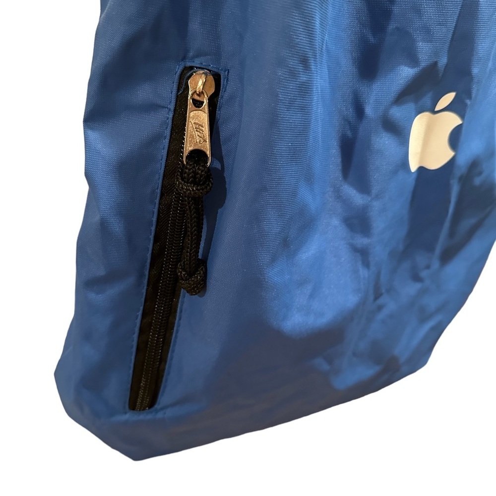 APPLE UNISEX DRAWSTRING BLUE BACKPACK TECH PREPPY BAG - Picture 2 of 9